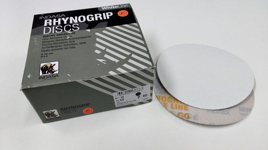 6" RHYNOGRIP White Line Hook & Loop Discs
