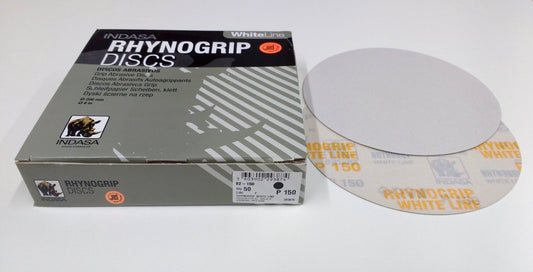 8" RHYNOGRIP White Line Hook & Loop Discs